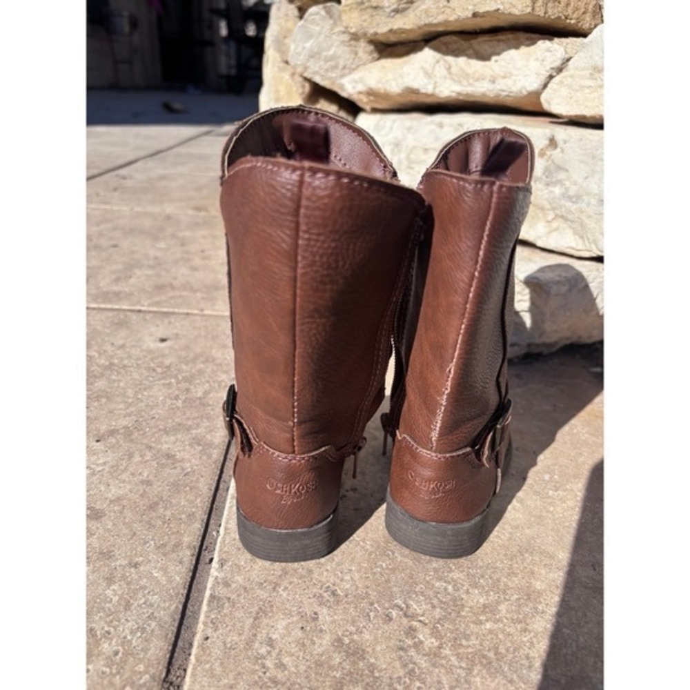 Baby Girl Brown Zip-Up Boots Size 6 Oshkosh B'gosh Size 6 - Picture 3 of 8